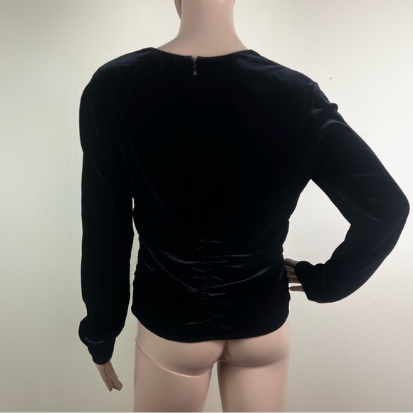 NEW VERONICA BEARD BLACK RUCHED VELVET TOP - Picture 8 of 11
